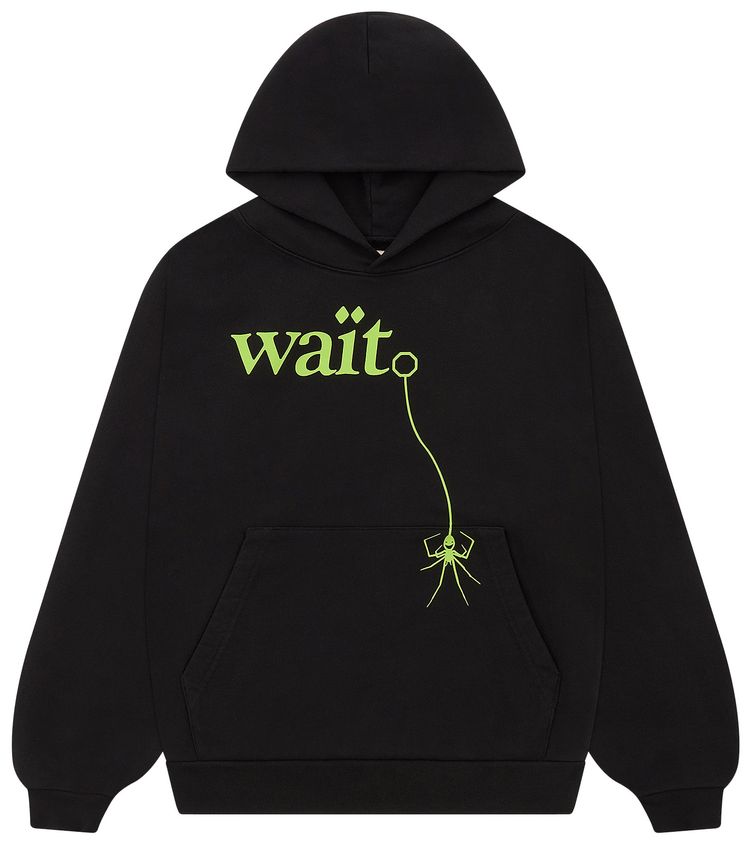 Sp5der Wait Hoodie Black