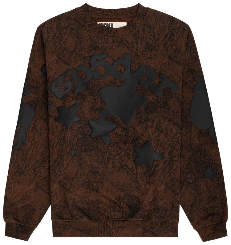 Sp5der Beluga Real Tree Camo Crewneck Sweatshirt Brown