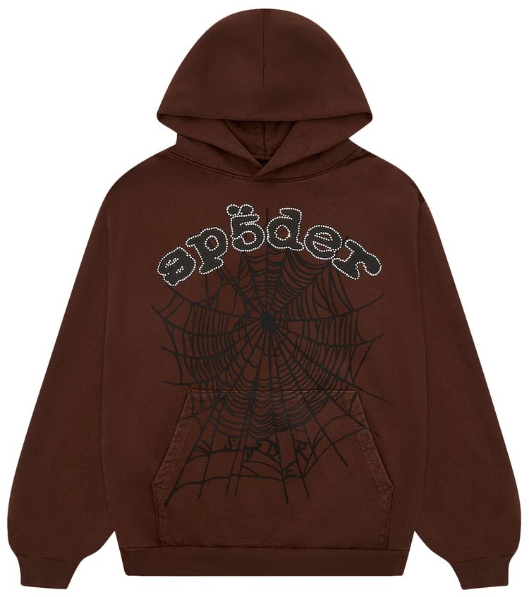 Sp5der Og Web Hoodie Brown