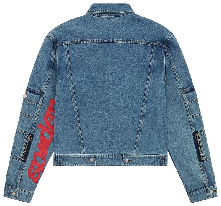 Sp5der Denim V3 Truck Jacket Light Indigo Wash