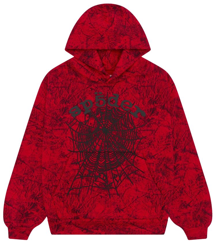 Sp5der Og Tree Camo Hoodie Red