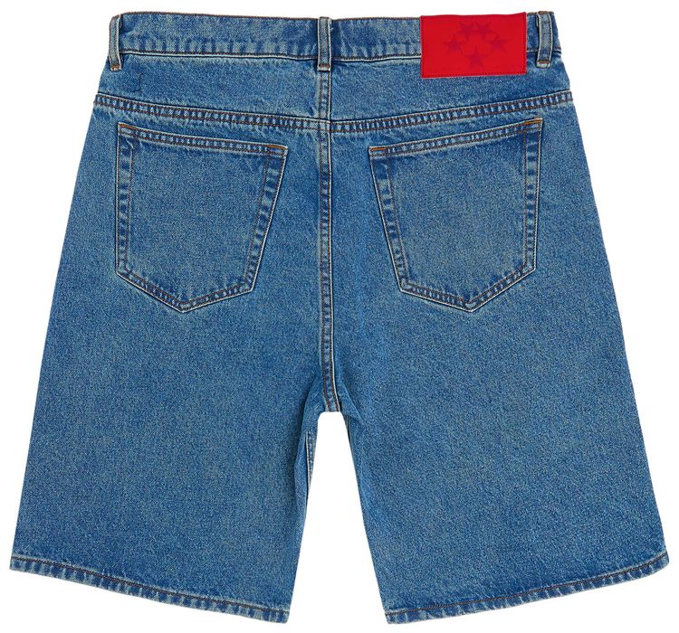 Sp5der Og Logo Denim Short Blue Denim