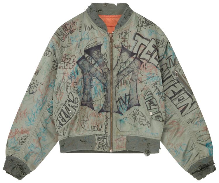 Mowalola Graffiti Bomber Green