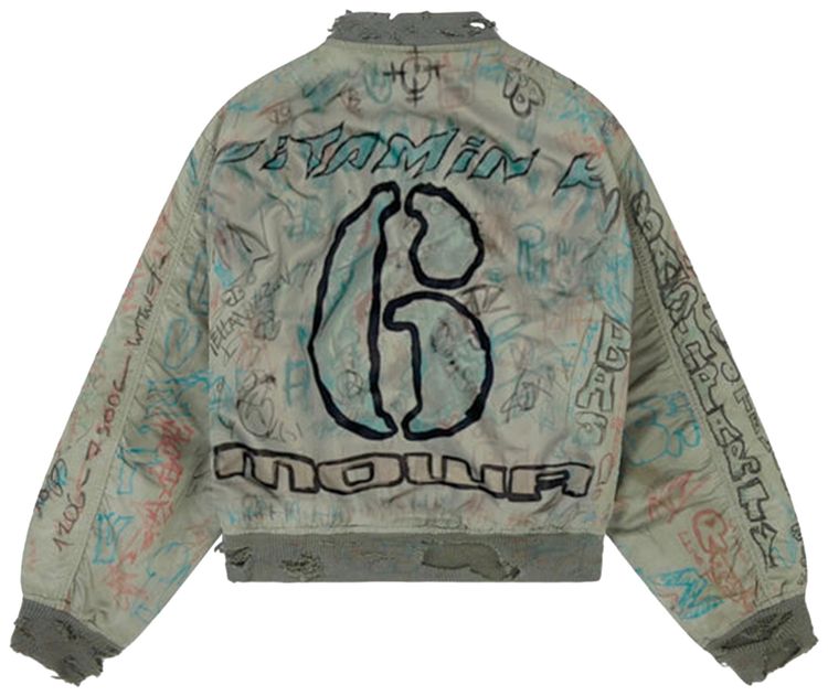 Mowalola Graffiti Bomber Green