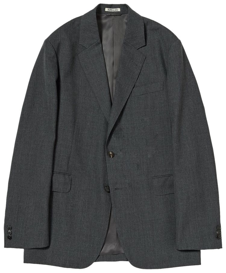 Auralee Kid Mohair Hop Sack Jacket Top Charcoal