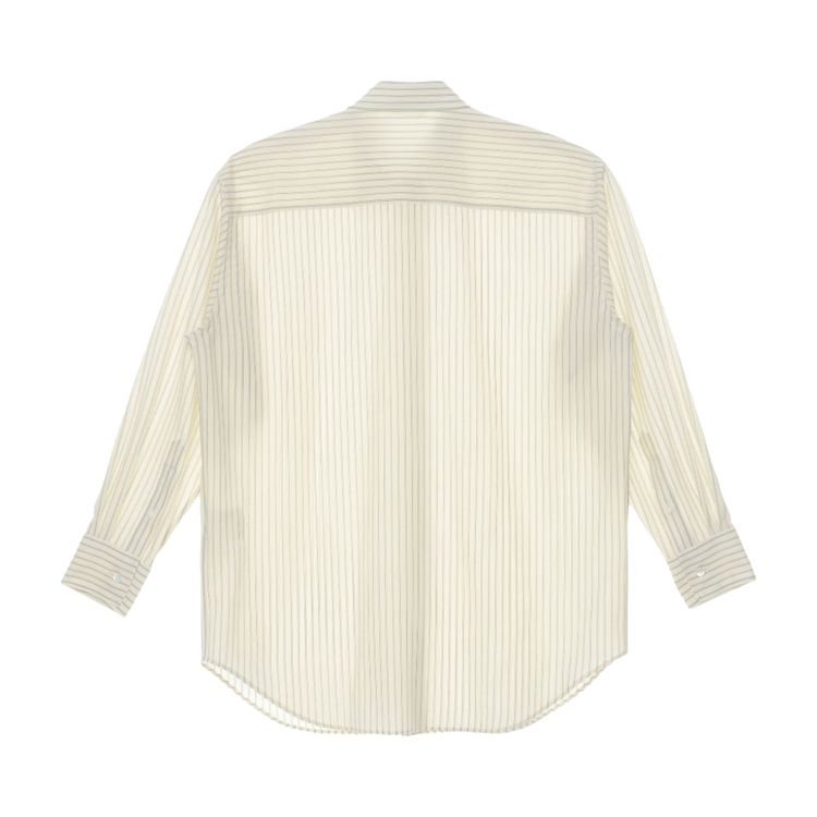 Auralee Super Fine Wool Stripe Shirt Ivory Stripe
