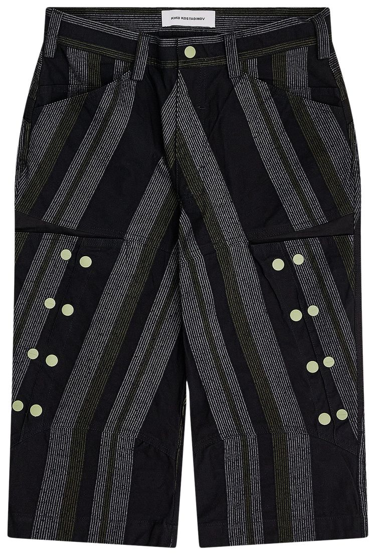 Kiko Kostadinov Inex Snap Shorts BlackGreyGreen