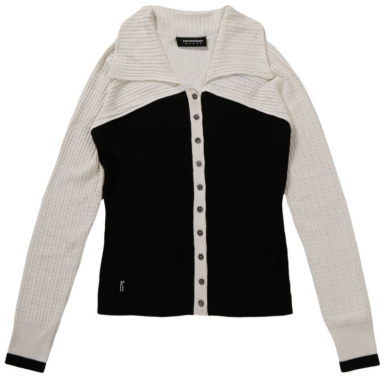 Kiko Kostadinov Rover Knit Cardigan Phantom BlackBone White