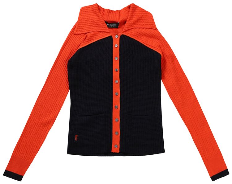 Kiko Kostadinov Rover Knit Cardigan Eclipse BlueVermillion Red