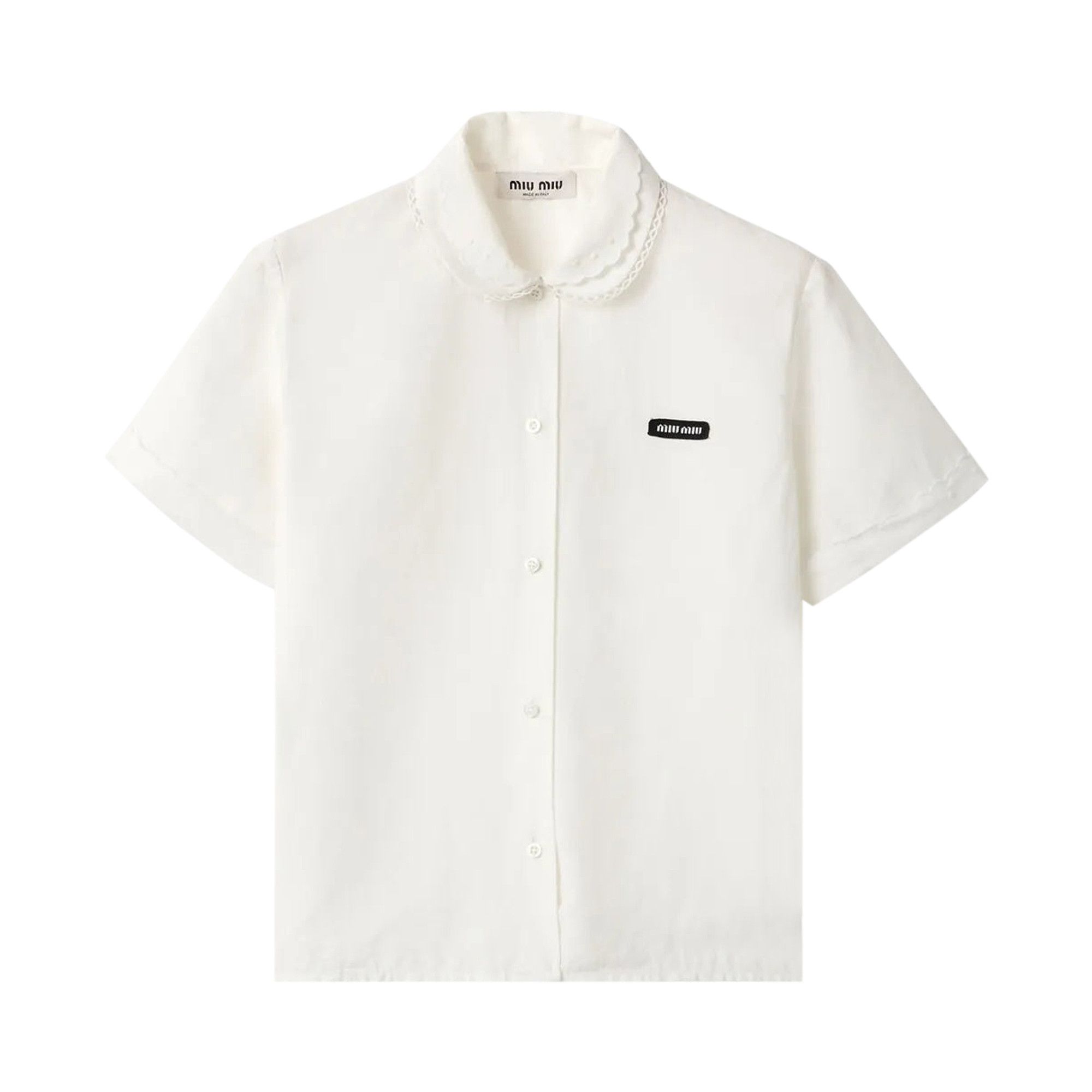Buy Miu Miu Slubbed Poplin Shirt 'White' - MK1932 163M F0009 | GOAT