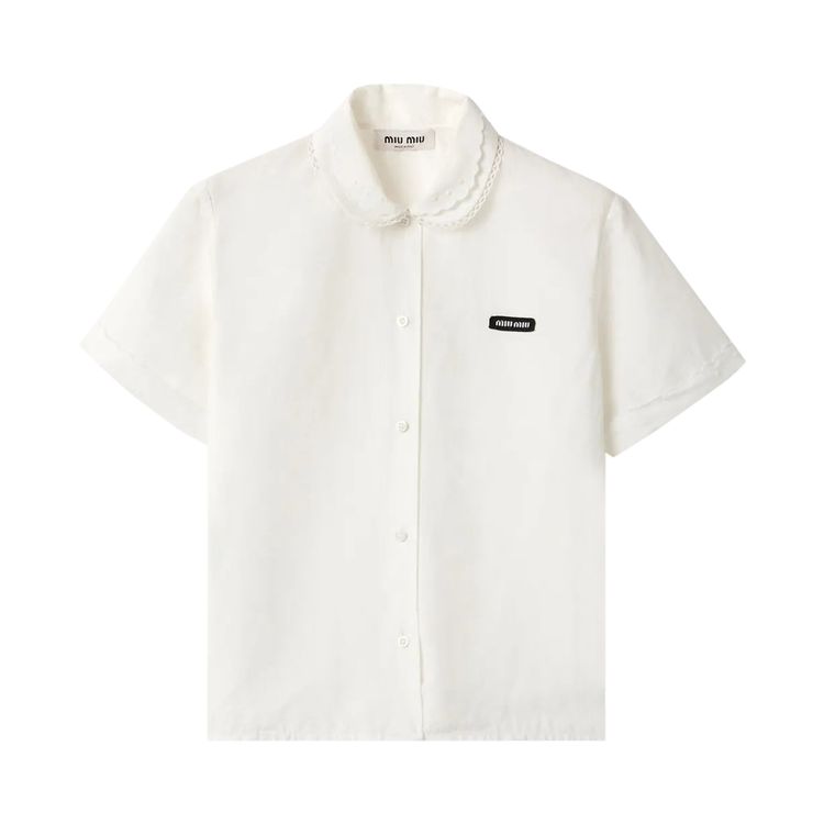 Miu Miu Slubbed Poplin Shirt White