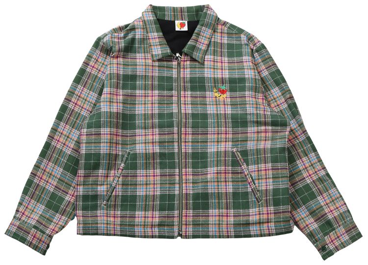 Sky High Farm Workwear Flannel Gas Station Jacket Green