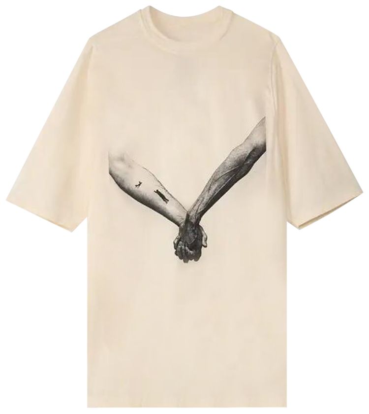 Rick Owens Jumbo Short Sleeve T Shirt NaturalBlack