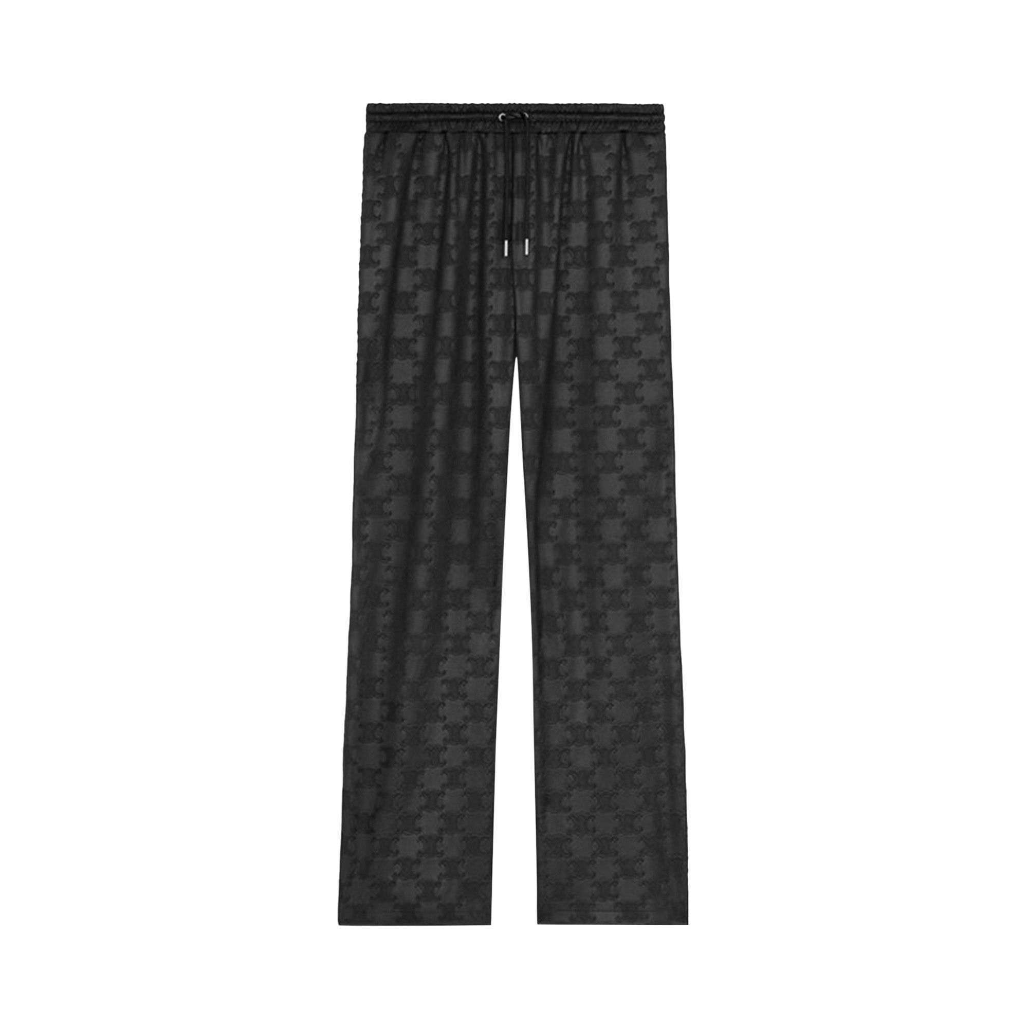 【CELINE】TRIOMPHE JOGGING TROUSERS●RP066748QGBC0 TRIOMPHE JOGGING PANTS IN FLOWING SATIN - BLACK | CELINE