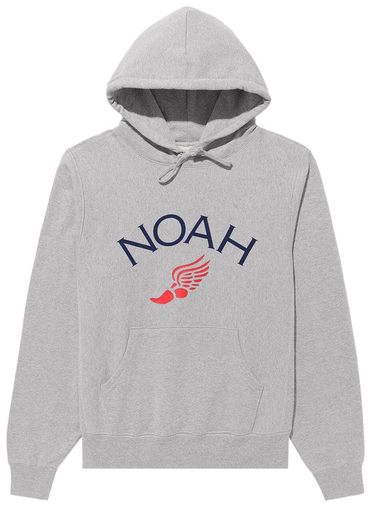 Noah Wing Foot Core Logo Hoodie Heather Grey