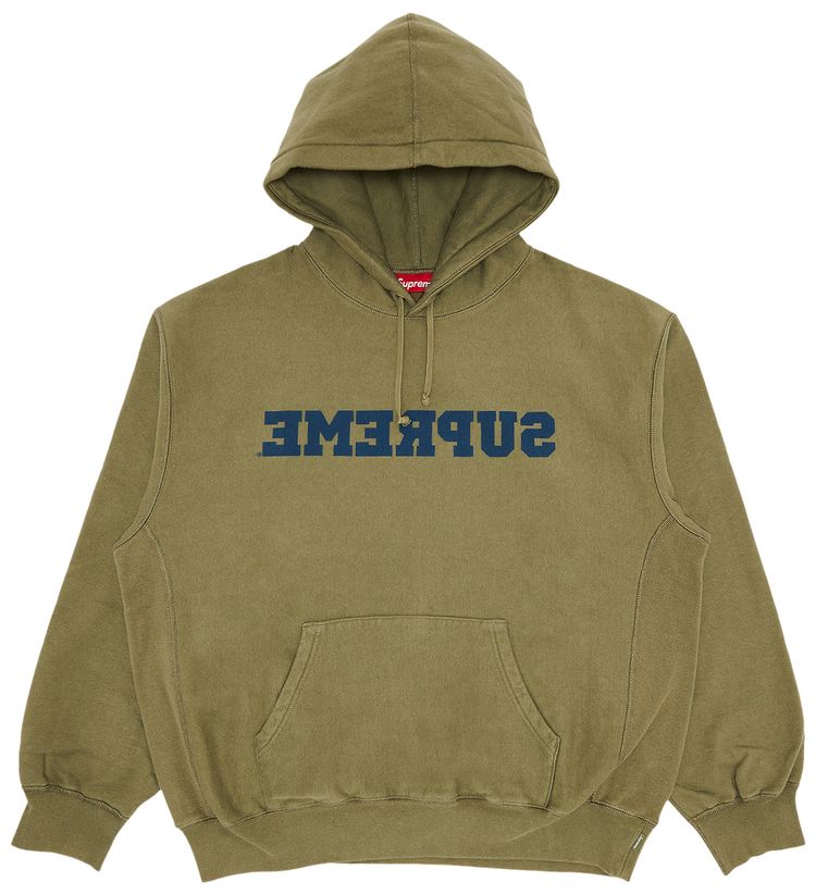 Supreme Reverse Hooded Sweatshirt Light Olive