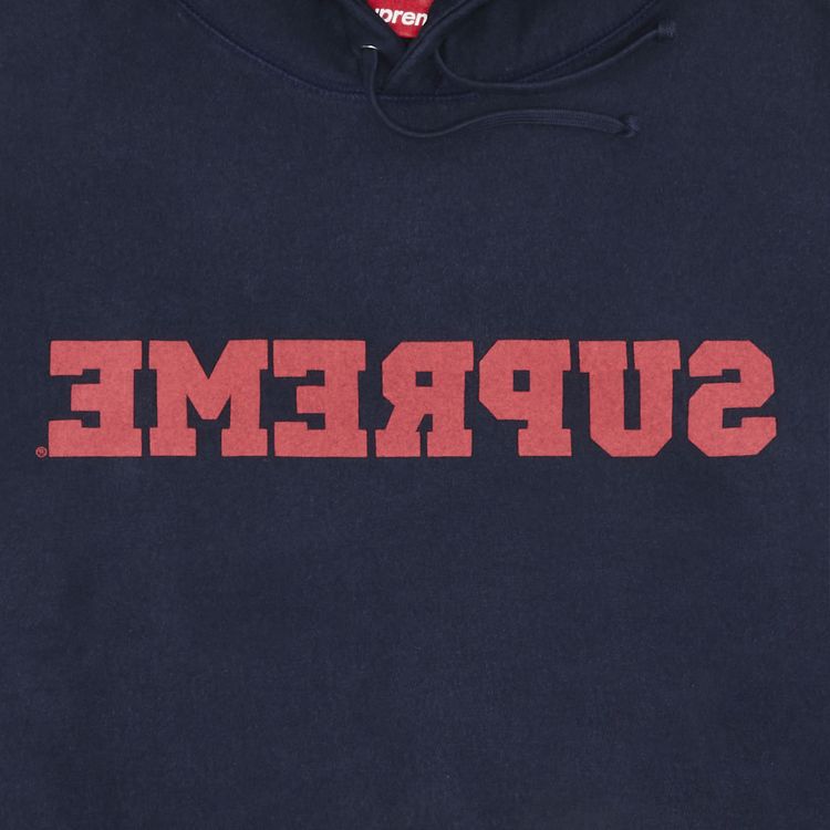 Supreme Reverse Hooded Sweatshirt Navy