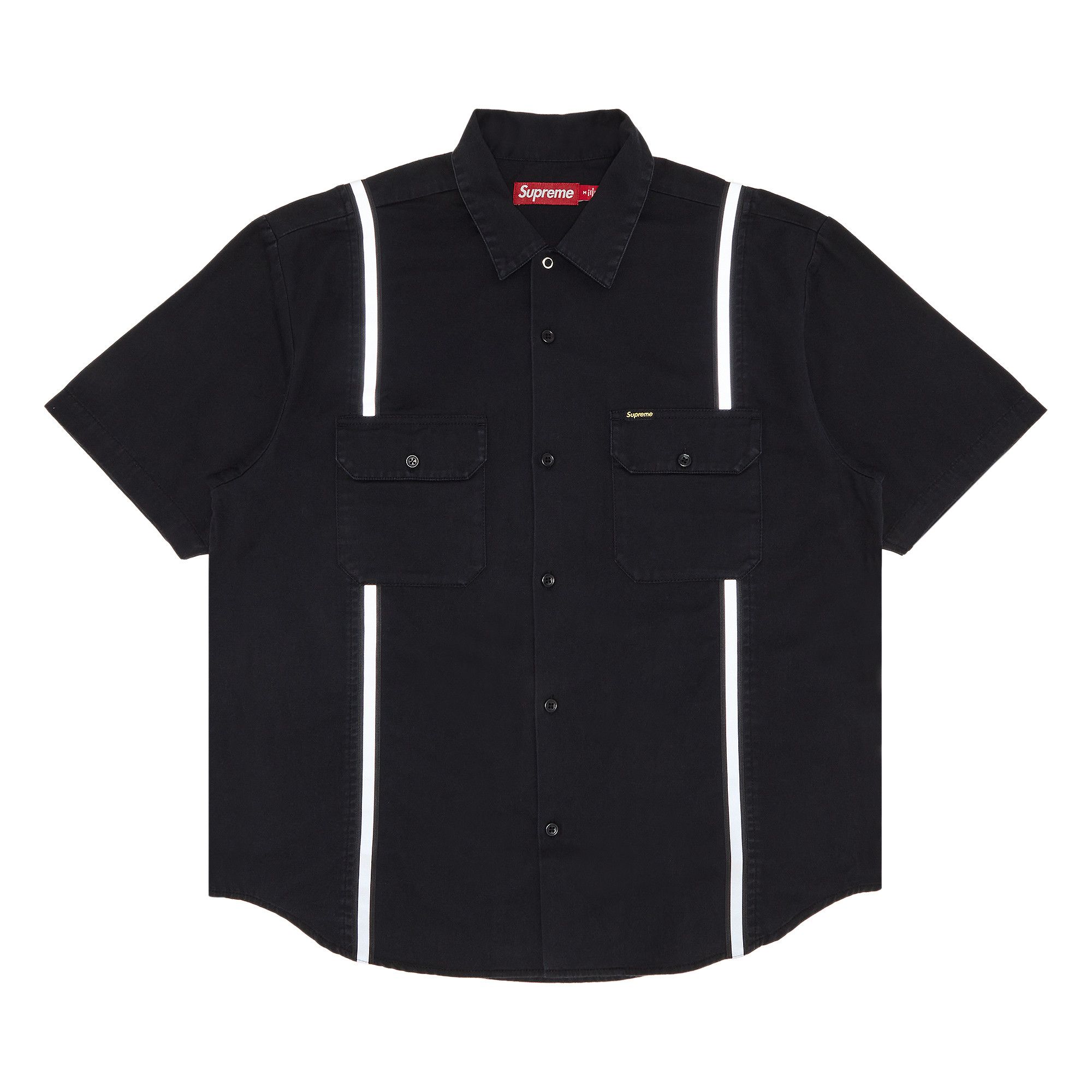 Buy Supreme Reflective Stripe Short-Sleeve Work Shirt 'Black