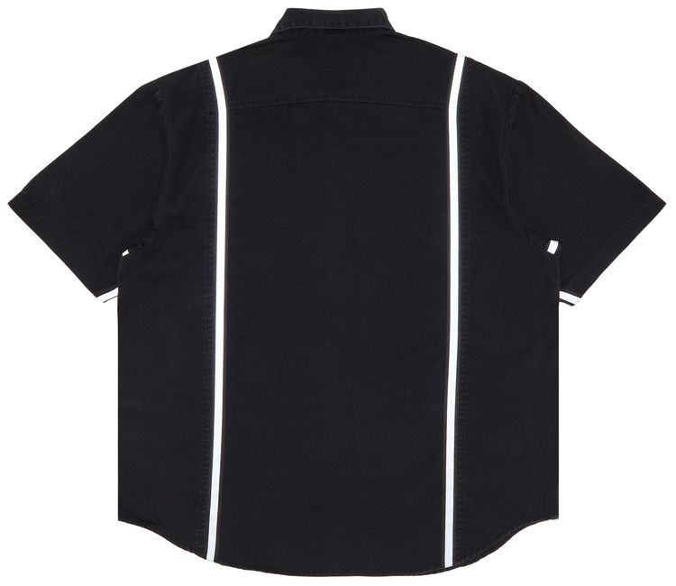 Supreme Reflective Stripe Short Sleeve Work Shirt Black
