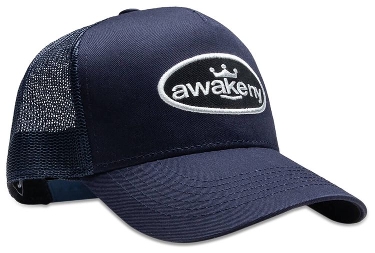Awake NY King Logo Trucker Hat Navy