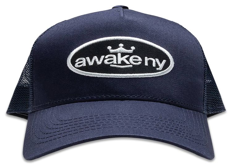 Awake NY King Logo Trucker Hat Navy