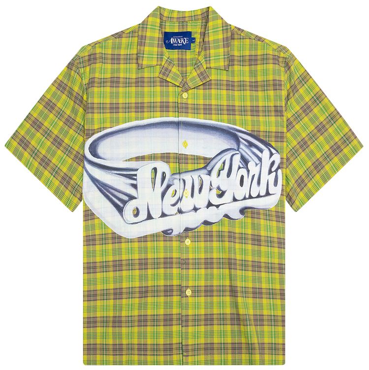 Awake NY Printed Camp Collar Shirt Green