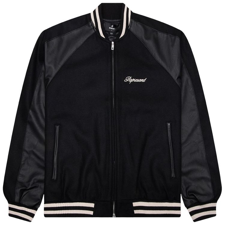 Represent Clo Raglan Varsity Jacket Black