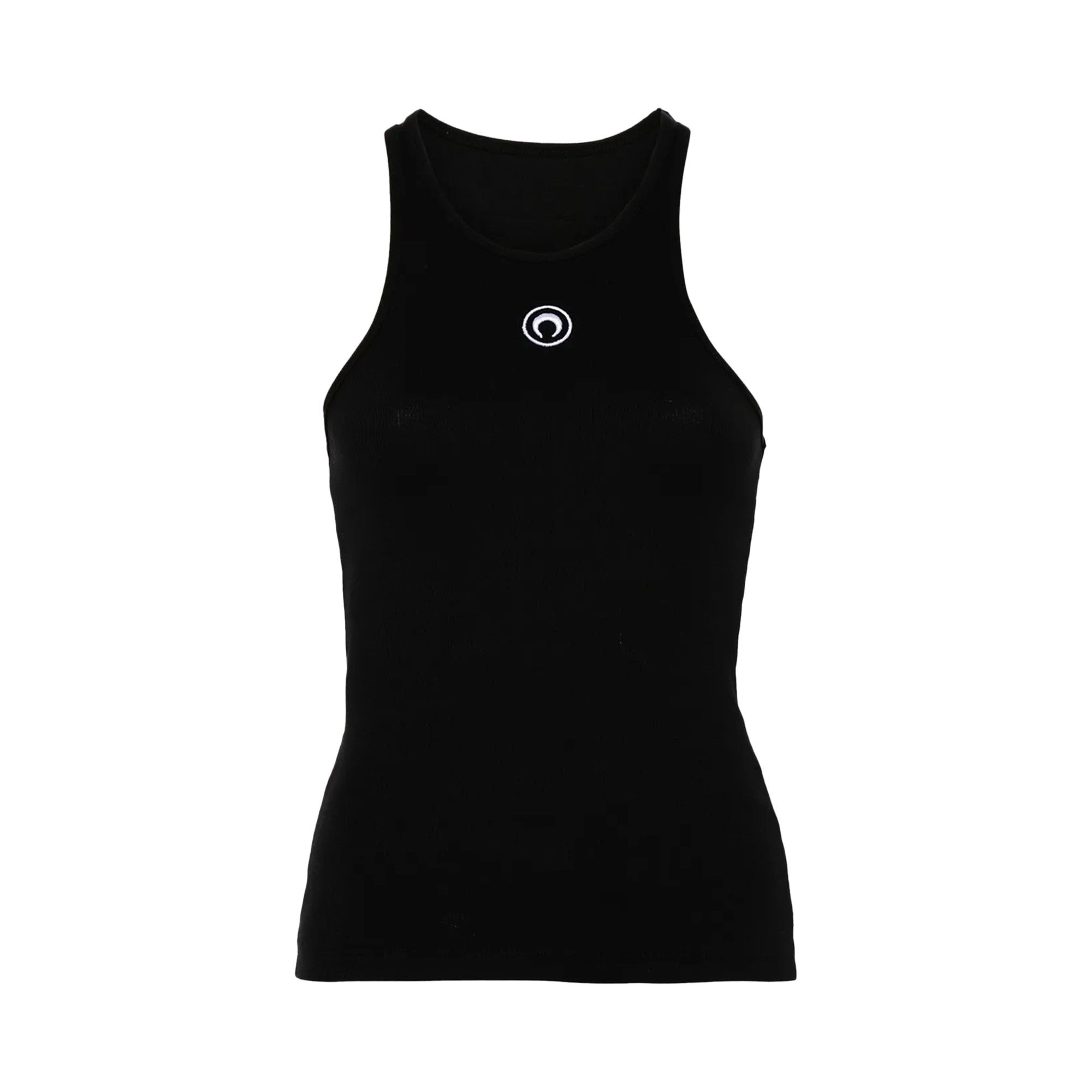 Buy Marine Serre Moon Logo Ribbed Jersey Tank Top 'Black