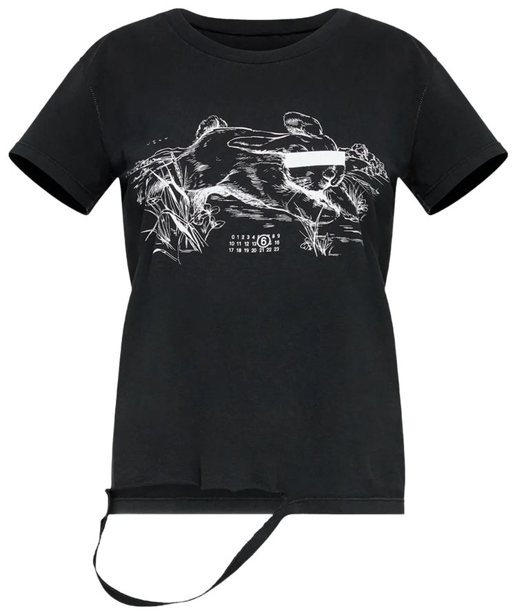 MM6 Maison Margiela Stamp Logo T Shirt Washed Black