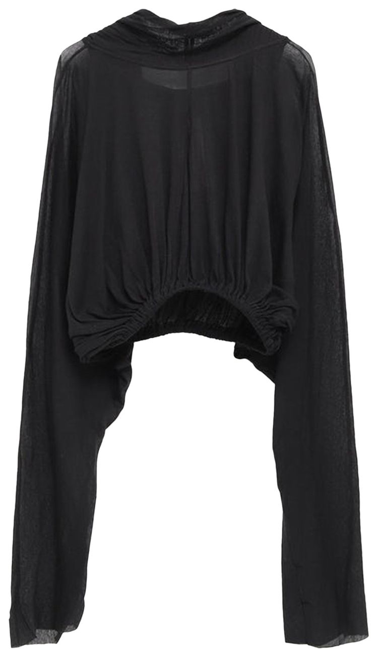 Rick Owens Cropped Hooded Tunic Black