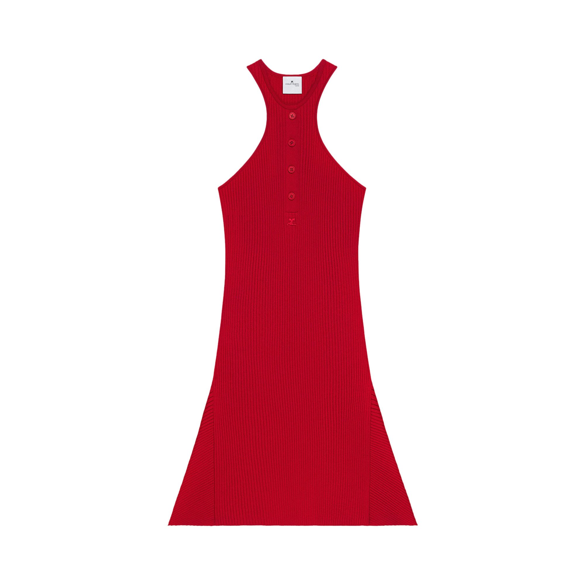 Buy Courrèges Scuba Rib Knit Dress 'Ruby Buy Courrèges Scuba Rib Knit Dress 'Ruby