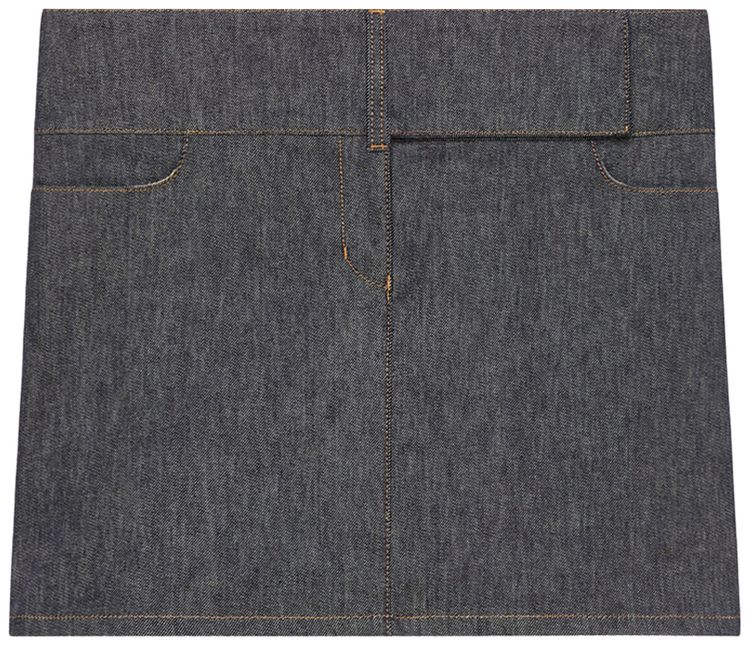 Courreges Belted Denim Miniskirt Dark Heather Grey