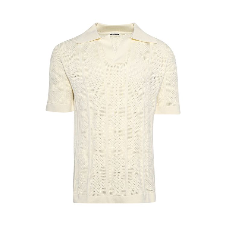 Jil Sander Knit Polo T Shirt Moon Dust