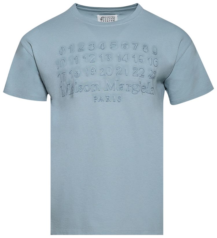 Maison Margiela Logo Print T Shirt Baby Blue