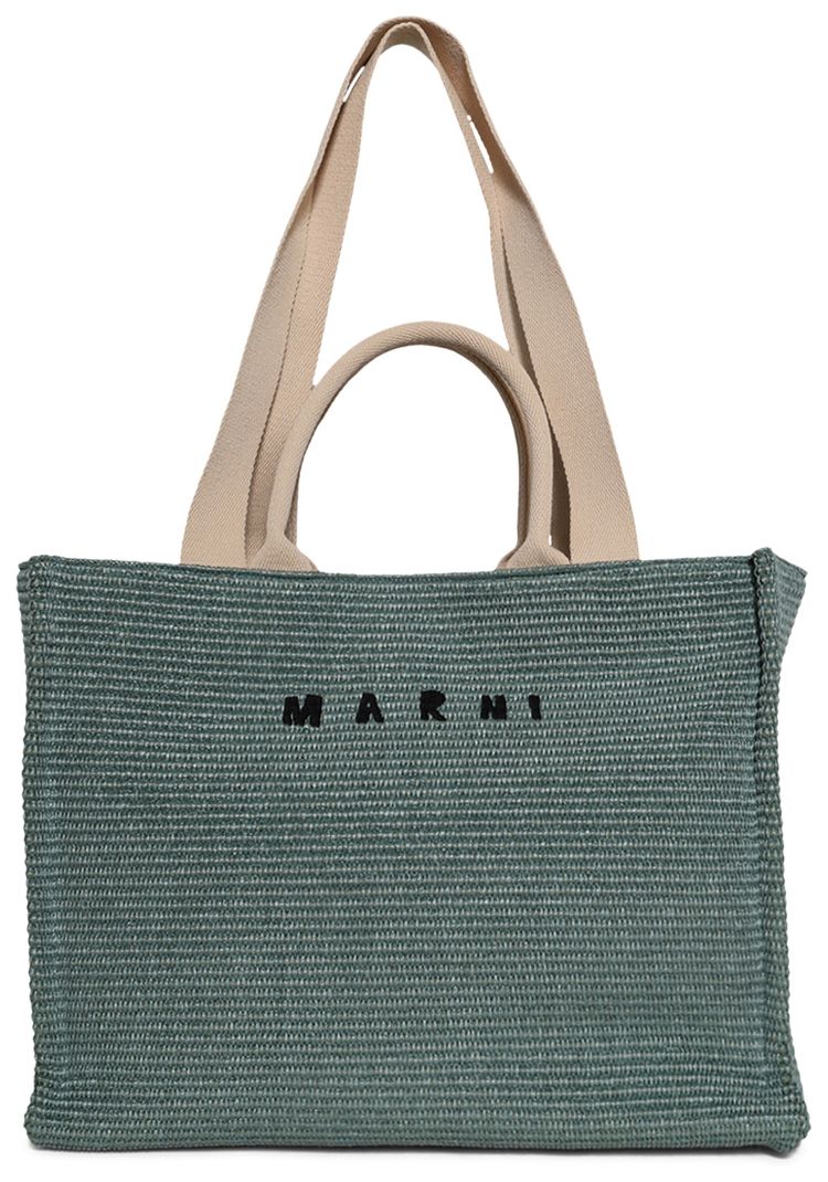 Marni Basket Tote Bag Tea Green