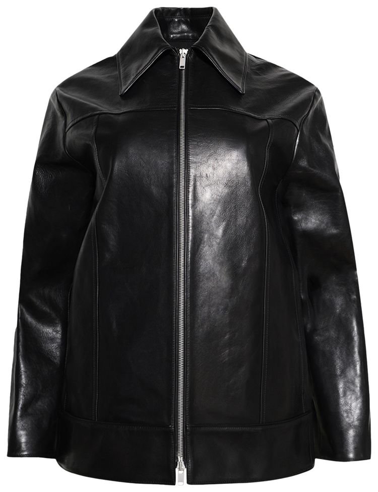 Jil Sander Drop Shoulder Zipped Jacket Black