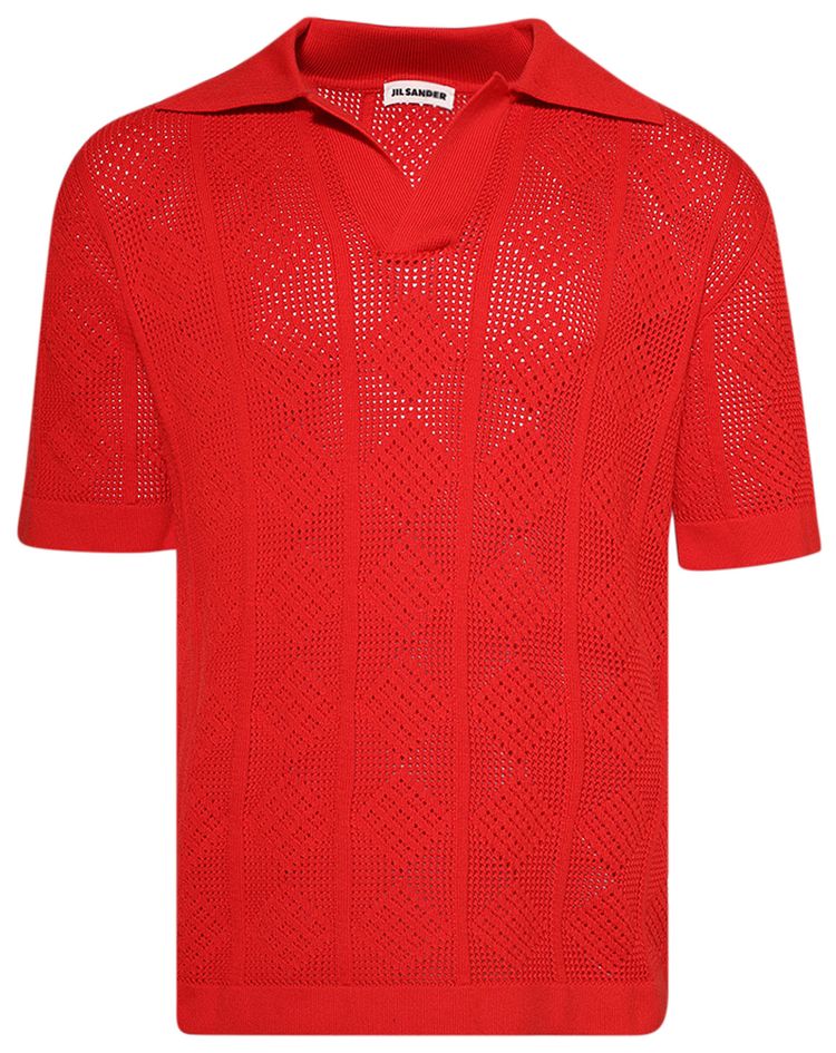 Jil Sander Knit Polo T Shirt Tulip