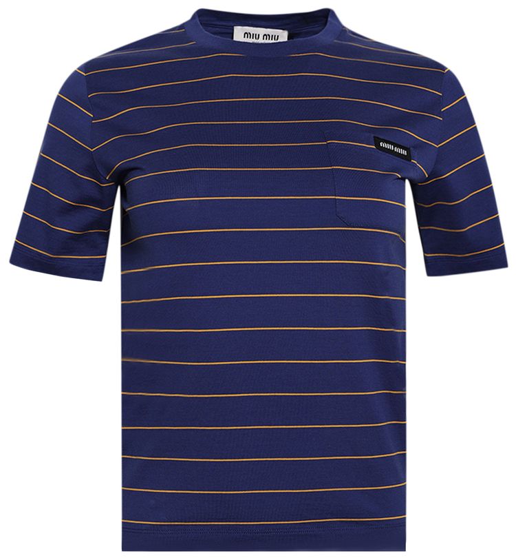 Miu Miu Stripe Tee Ink BlueTopaz