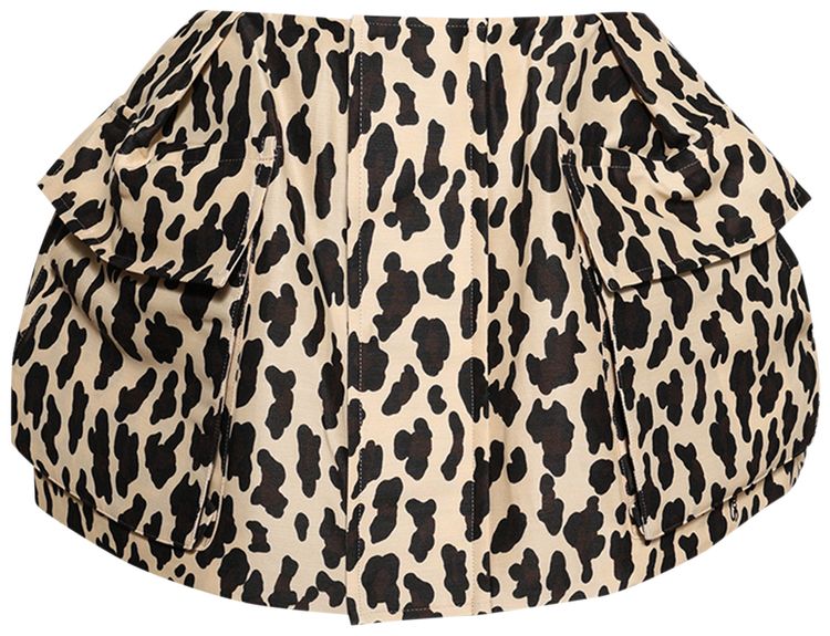 Sacai Leopard Print Shorts Ecru