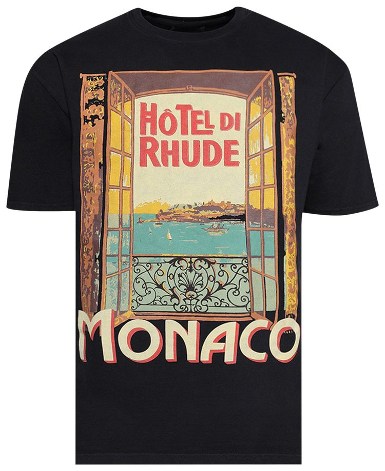 Rhude Hotel Di Monaco Tee Vintage Black