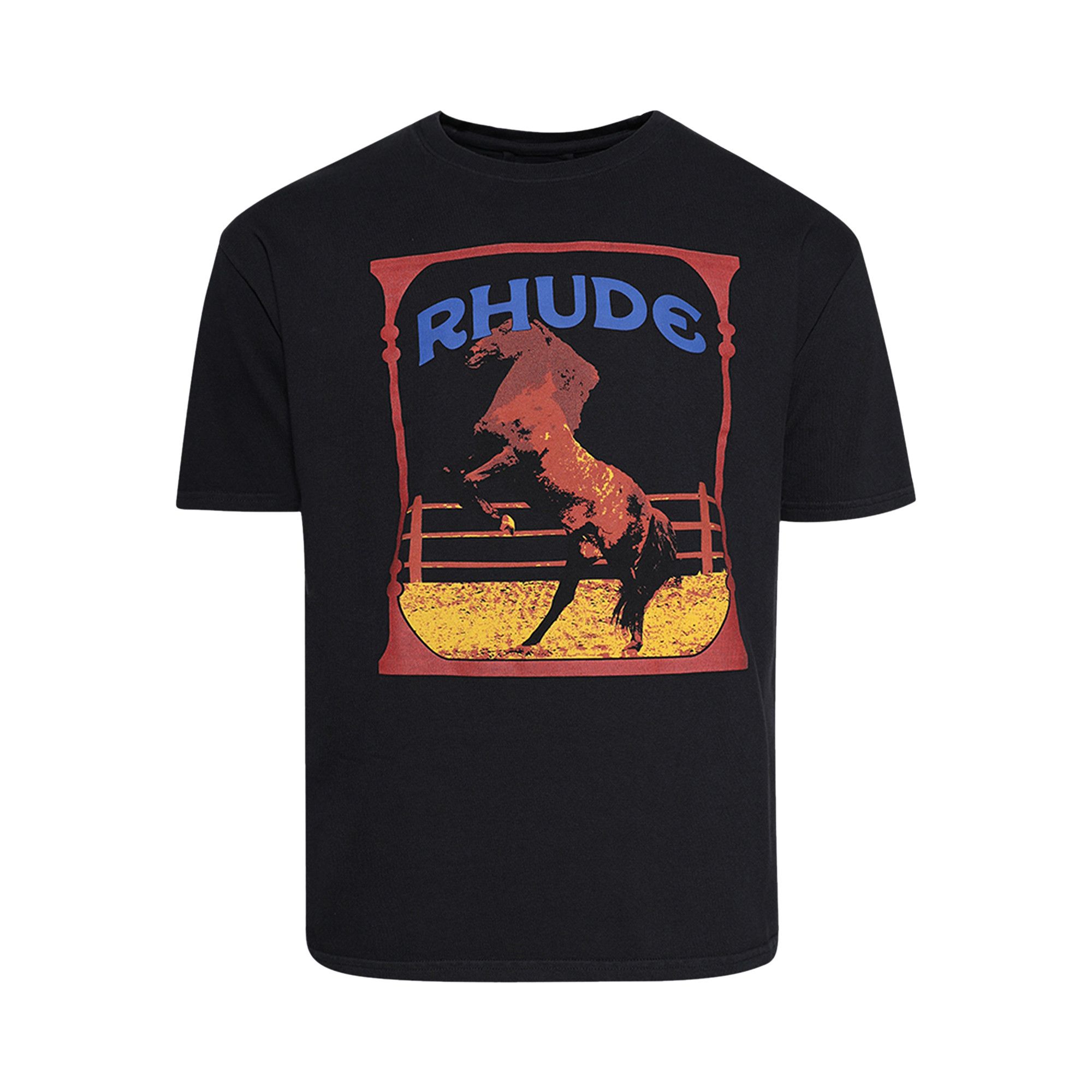 ★Rhude★ ブラック 'Rhude' Cadre Tシャツ RHUDE CADRE TEE – R H U D E