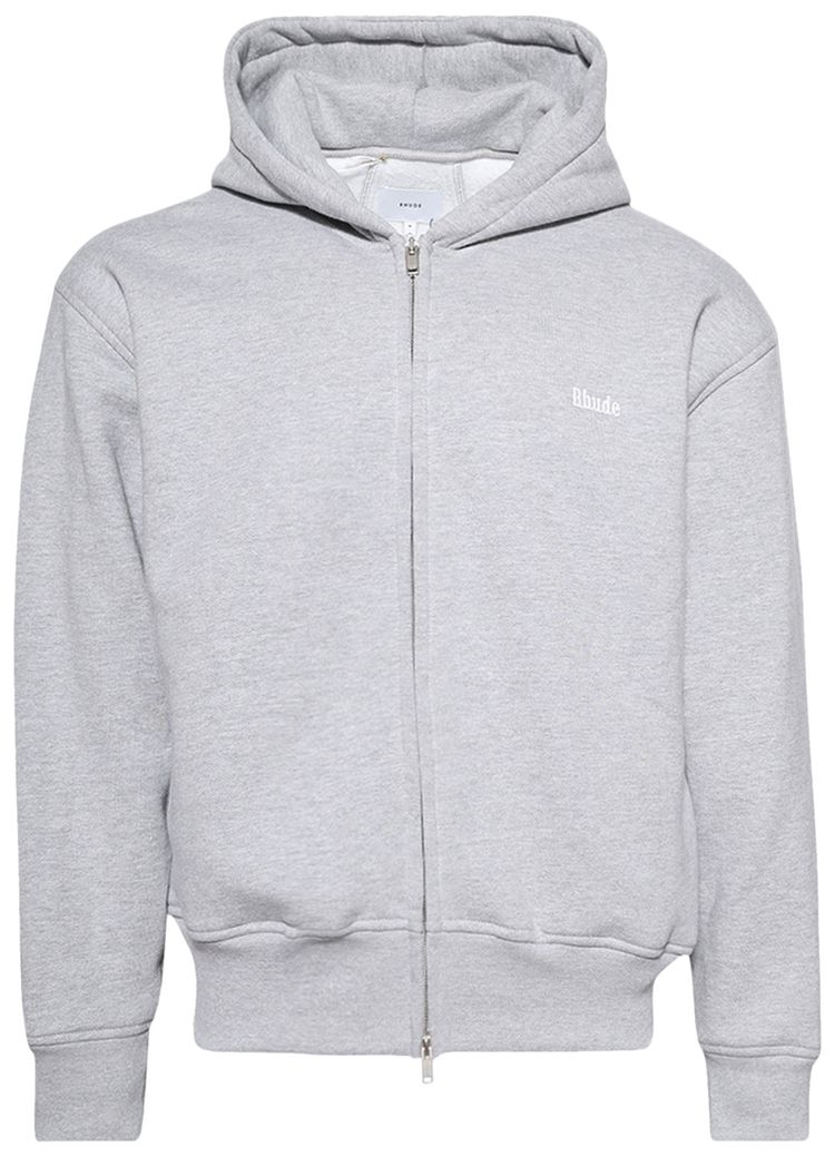 Rhude Classique Full Zip Hoodie Heather Grey
