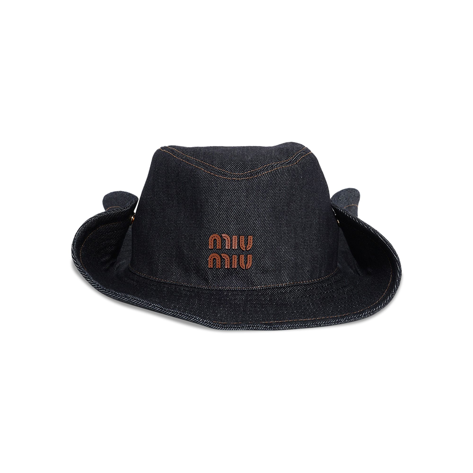 ハット MIU MIU 5HC221_2CSD_F0006 GABARDINE COWBOY HAT Drill Cowboy Hat Black | The Webster