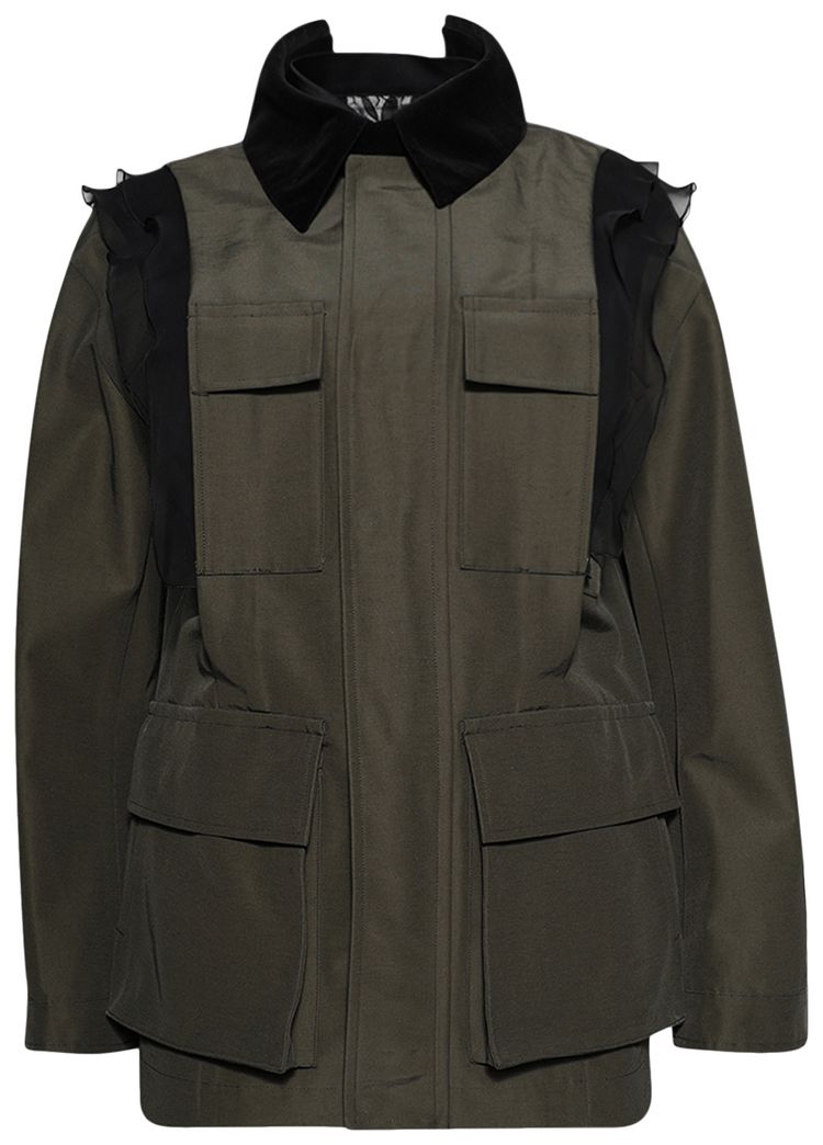Sacai Grosgrain Jacket KhakiBlack