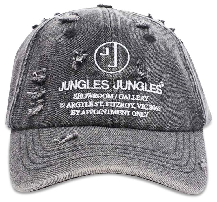 Jungles Appointment Only Distressed 6 Panel Cap Washed Black