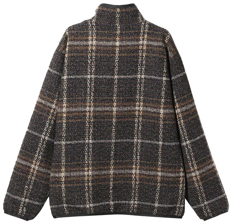 Needles WU Piping Plaid Tweed Jacket NavyBrown