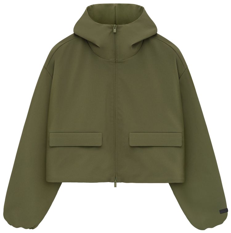 Fear of God Essentials Bonded Nylon Hooded Anorak Military