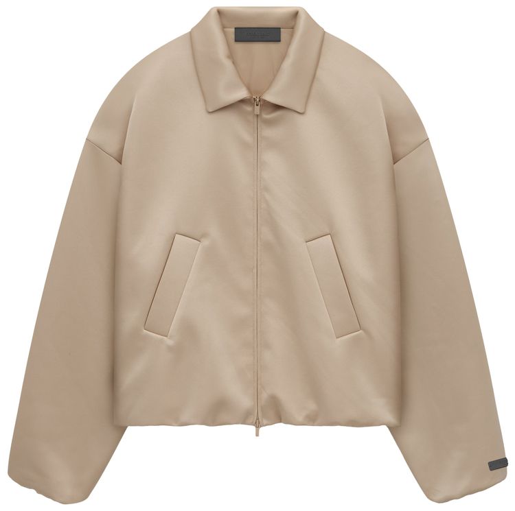 Fear of God Essentials Satin Nylon Bomber Jacket Desert Sand