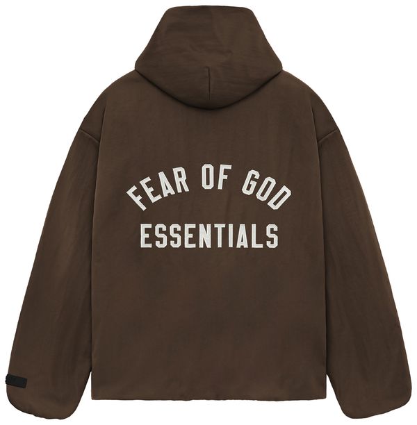 Nylon Hooded Coaches Jacket 'Brown'