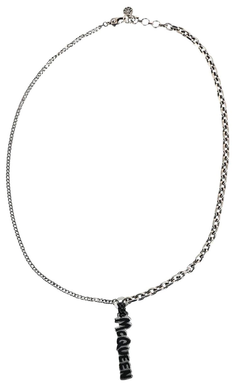 Alexander McQueen Graffiti Chain Necklace Black